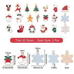 40Pcs 20 Style Light Gold Alloy Enamel Pendants&nbsp;FIND-SC0002-65