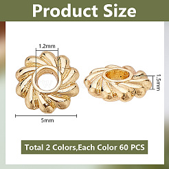 120Pcs 2 Colors Rack Plating Alloy Beads&nbsp;FIND-GO0001-96