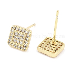 Brass Micro Pave Clear Cubic Zirconia Studs Earring&nbsp;EJEW-S217-G21