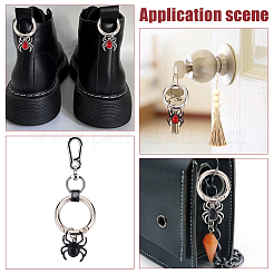 8Pcs 4 Styles Spider Alloy Rhinestone Shoes Charms&nbsp;PALLOY-WR00002
