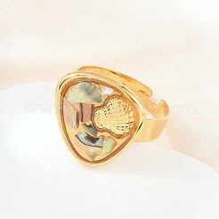 304 Stainless Steel Resin Cuff Open Rings&nbsp;RE-E001-02G