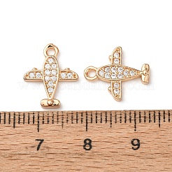 Brass Micro Pave Clear Cubic Zirconia Charms&nbsp;ZIRC-L105-15G