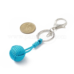 Polyester & Spandex Braided Ball Pendant Keychain&nbsp;KEYC-JKC00441