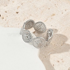 304 Stainless Steel Cuff Open Rings for Women&nbsp;RJEW-L341-04A-P
