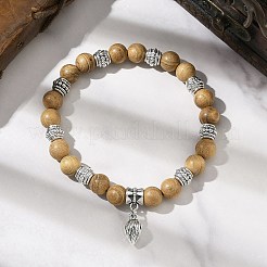 3Pcs 3 Colors Flower Alloy Charm Bracelets&nbsp;BJEW-JB12354