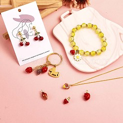 18Pcs Mixed Enamel Fruits Charms Pendant Imitation Fruit Charm Colorful Alloy Enamel Pendant for Jewelry Necklace Bracelet Earring Making Crafts&nbsp;JX186A