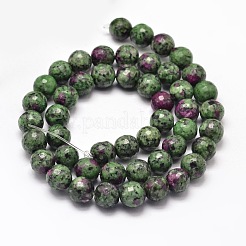 Dyed Natural Gemstone Round Bead Strands&nbsp;G-L397-07-6mm