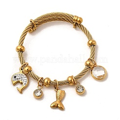 304 Stainless Steel Charm Bangles for Women&nbsp;BJEW-Z141-03G