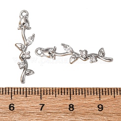 Brass Micro Pave Clear Cubic Zirconia Pendants&nbsp;KK-Z112-43P