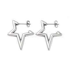 304 Stainless Steel Star Stud Earrings&nbsp;EJEW-B108-17P