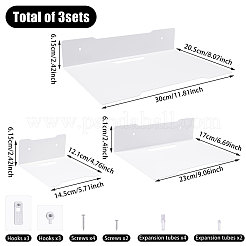 3 Sets 3 Styles Carbon Steel Wall Mounted Storage Stands for Mini Plant&nbsp;ODIS-GL0001-12A