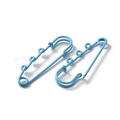 Spray Painted Iron Safety Pins Brooch Findings&nbsp;IFIN-WH0071-09I