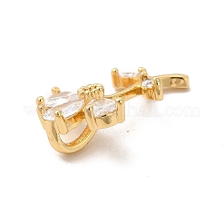 Rack Plating Brass Micro Pave  Cubic Zirconia Pendants&nbsp;KK-B068-23G