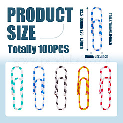 100Pcs Zebra Printed Iron & Plastic Paper Clips&nbsp;IFIN-TA0001-75A