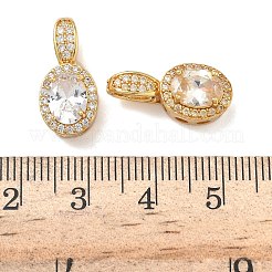 Brass Micro Pave Clear Cubic Zirconia Pendants&nbsp;KK-H526-16G