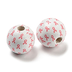 Printed Wood Beads&nbsp;WOOD-A022-01A