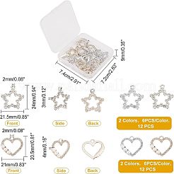 24Pcs 4 Style Alloy Pendants&nbsp;ALRI-FH0001-07