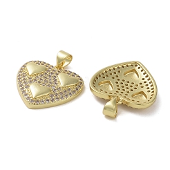Brass Micro Pave Clear Cubic Zirconia Pendants&nbsp;KK-H466-08G-04