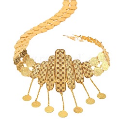 Alloy Crystal Rhinestone Rectangle Coin Tassel Waist Belly Chains for Women&nbsp;FS-WGD33E3-01