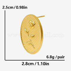 304 Stainless Steel Irregular Oval Stud Earrings&nbsp;PU6521-2