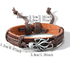 PU Leather Cord Adjustable Bracelets&nbsp;PW-WG4162A-01