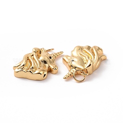 Unicorn Brass Micro Pave Black Cubic Zirconia Pendants&nbsp;KK-G435-39G