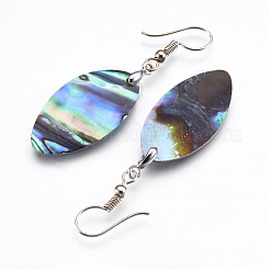 Abalone Shell/Paua Shell Dangle Earrings&nbsp;EJEW-F147-E10