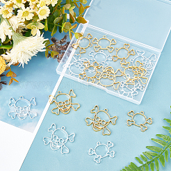 24Pcs 4 Style Alloy Open Back Bezel Pendants&nbsp;FIND-OC0001-38