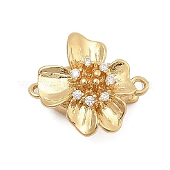 Brass Micro Pave Clear Cubic Zirconia Box Clasps&nbsp;KK-C075-18G