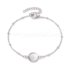 2Pcs 2 Colors 304 Stainless Steel Satellite Chain Bracelet Makings&nbsp;BJEW-JB10587