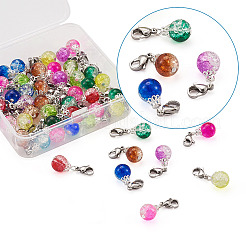 Baking Paint Crackle Glass Pendants&nbsp;HJEW-TA0001-03P