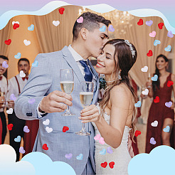 1000Pcs 5 Colors Polyester Sponge Heart Confetti&nbsp;DIY-TA0012-51