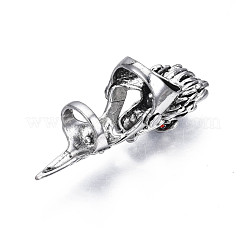 Dragon Armour Alloy Full Finger Ring with Rhinestone&nbsp;RJEW-T009-22AS