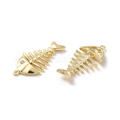 Brass Micro Pave Clear Cubic Zirconia Pendants&nbsp;KK-H455-28G