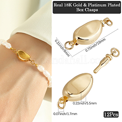 12Pcs Brass Box Clasps&nbsp;KK-BBC0017-40