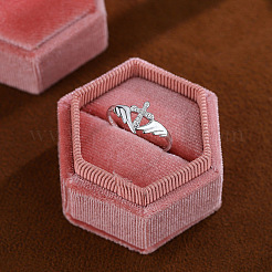 925 Sterling Silver Micro Pave Clear Cubic Zirconia Adjustable Cuff Rings&nbsp;FS-WG9FEE4-02