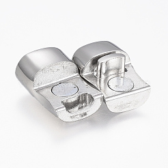 Tarnish Resistant 304 Stainless Steel Magnetic Clasps with Glue-in Ends&nbsp;LS-STAS-F130-18P