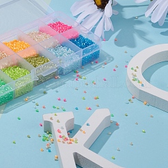 8000Pcs 10 Colors Fluorescent Color Glass Bugle Beads&nbsp;SEED-YW0001-32