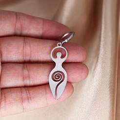 Spiral Goddess 201 Stainless Steel Hoop Earrings&nbsp;FS-WG62312-01