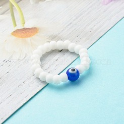 Handmade Glass Beads Stretch Rings&nbsp;RJEW-JR00373