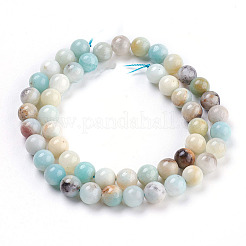 Natural Flower Amazonite Beads Strand&nbsp;G-E487-49-6MM