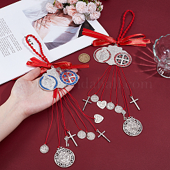 2Pcs 2 Styles Alloy & Polyester & Nylon Pendant Decorations&nbsp;HJEW-OC00327