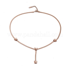 Ion Plating(IP) 304 Stainless Steel Snake Chain Necklaces&nbsp;NJEW-G081-13RG