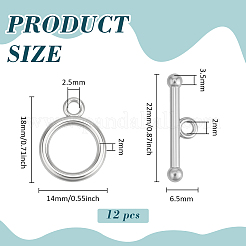 12Pcs Rack Plating Brass Toggle Clasps&nbsp;KK-BC0015-44P