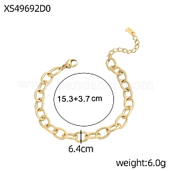 304 Stainless Steel Cable Chain Bracelets&nbsp;X-STAS-OY012-97G