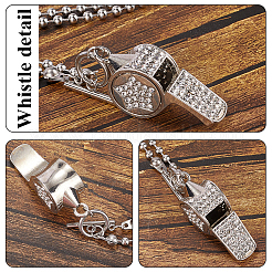 1pc Stainless Steel Whistle Pendant Necklaces&nbsp;NJEW-CN0001-08