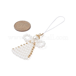 Christmas Glass Seed Beaded Pendant Decorations&nbsp;HJEW-TA00013-04