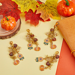 8Pcs Thanksgiving Day Alloy & Acrylic Pendant Decorations&nbsp;HJEW-SC0001-76D