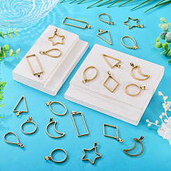 12Pcs 304 Stainless Steel Open Back Bezel Pendants&nbsp;STAS-TA0006-50A