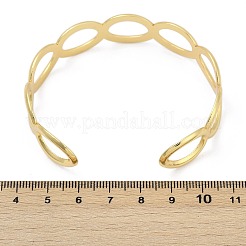 Hollow Out 304 Stainless Steel Cuff Bangles for Women&nbsp;BJEW-Z097-05G